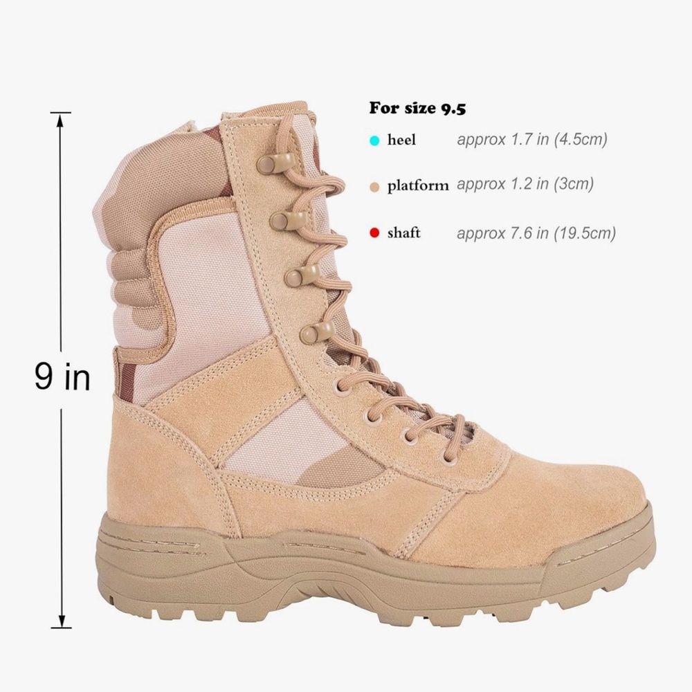 Men's Tan Tactical Boots - Picture 2 of 7